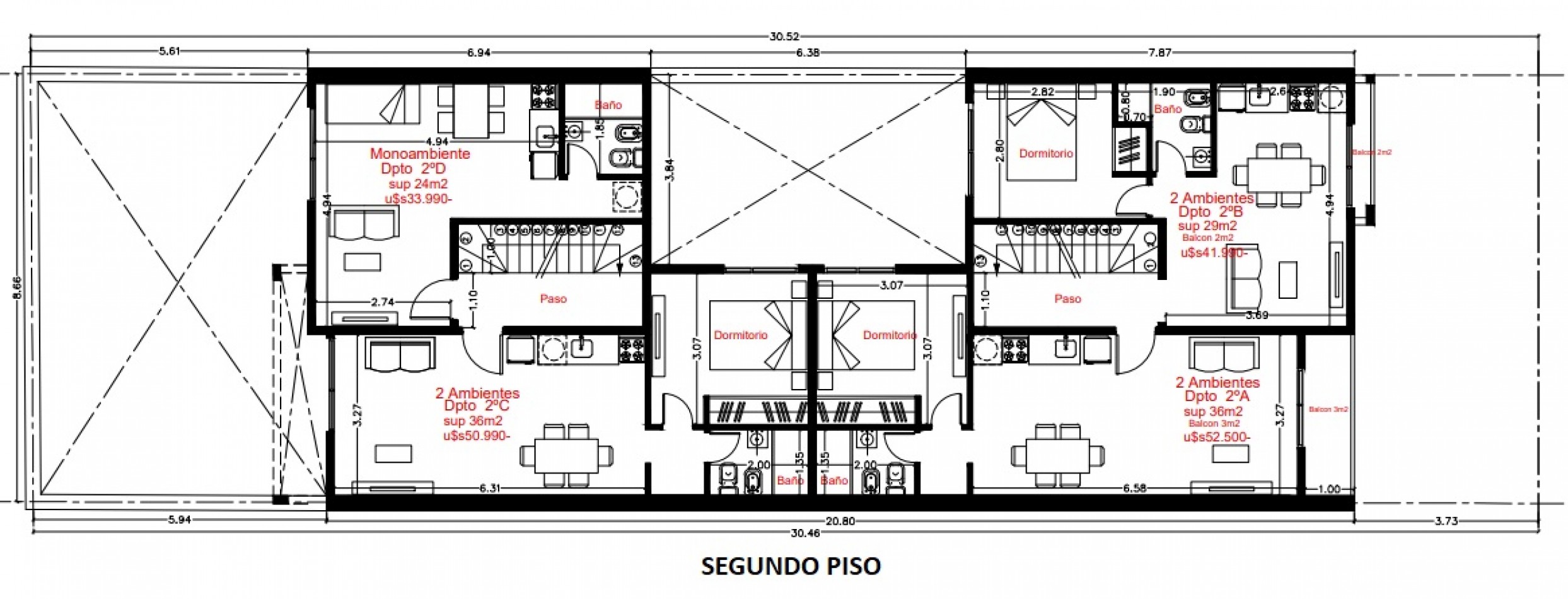 MONOAMBIENTE EN 2DO PISO, DTO B AL FRENTE CON BALCON Y COCHERA CUBIERTA, 22M2, BANFIELD.