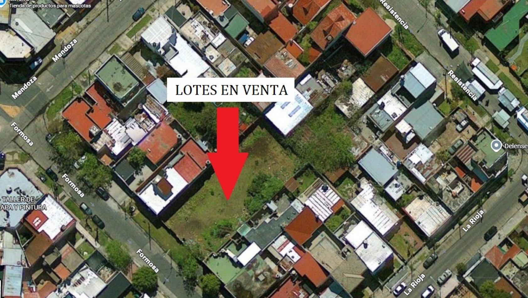 LOTE DE TERRENO DOBLE FRENTE. 17,32M X 38,46M. SUPERFICIE TOTAL 666M2.
