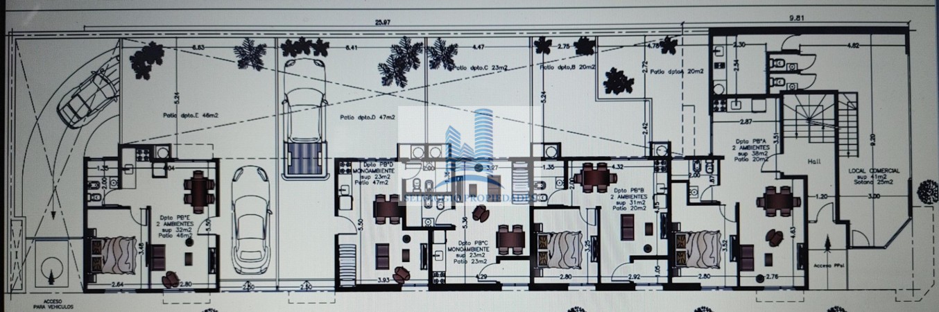 DEPARTAMENTO 2 AMBIENTES AL FRENTE CON PATIO. PLANTA BAJA, DTO A, 58M2. TEMPERLEY.