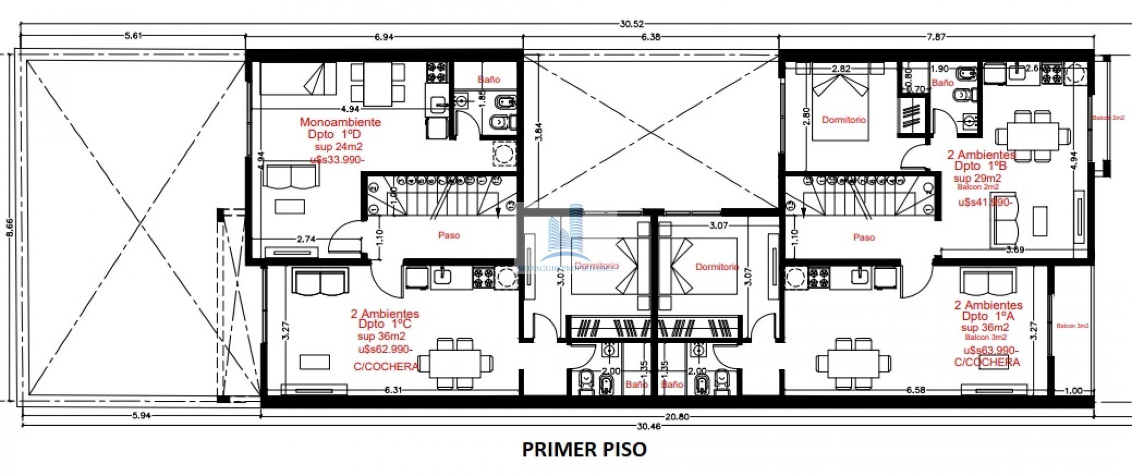 DEPARTAMENTO 2 AMBIENTES AL CONTRA FRENTE, PISO 1, DTO C, 36M2. BANFIELD.