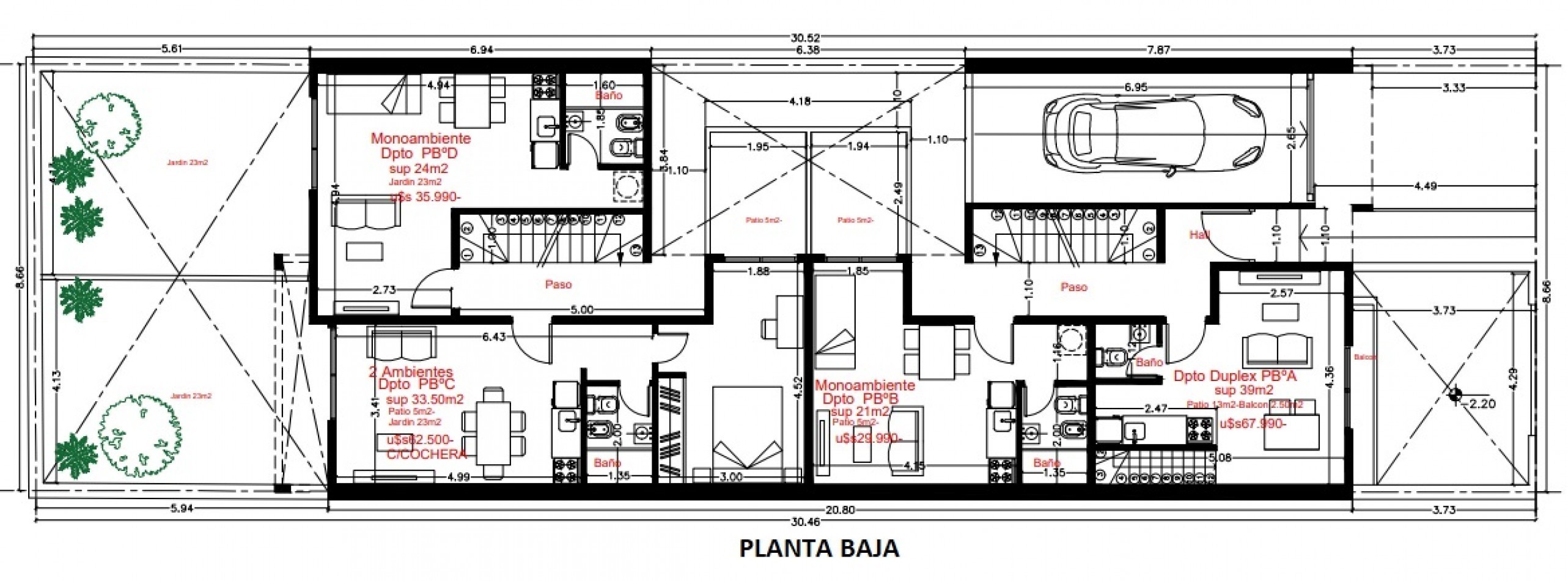 MONOAMBIENTE EN PLANTA BAJA, DTO D, CON PATIO, 43M2, BANFIELD.