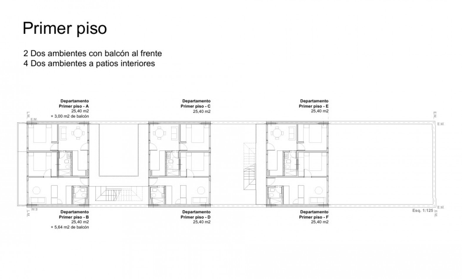 DEPARTAMENTO DE 2 AMBIENTES EN 1 PISO, INTERNO, A ESTRENAR DE 25,4M2 